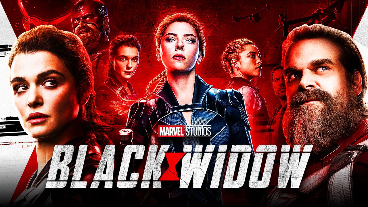 Black Widow logo, Black Widow cast, Scarlett Johannson