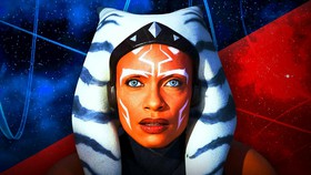 Ahsoka Tano face, played by Rosario Dawson, in Ahsoka series