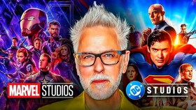 James Gunn, Avengers, DC Superman, Marvel and DC Studios logos