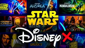 Star Wars Disney Plus symbols text and banners
