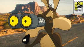 Wile E. Coyote in Coyote vs. Acme; San Diego Comic-Con logo in top right corner.