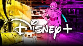 Disney+ logo, C3PO, R2D2