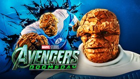 The Thing next to the Avengers: Doomsday logo.