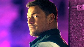 Reacher in the Neagley spinoff show against purple background.