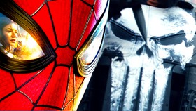 Spider-Man with The Punisher logo.