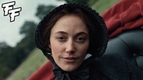 Maika Monroe in Victorian Psycho with Fantastic Fest logo in top left corner.