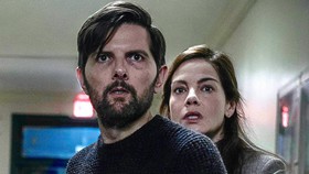 Adam Scott and Michelle Monaghan in The Whisper Man.