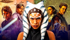 Anakin Skywalker, Obi-Wan Kenobi, Ahsoka Tano, Padme Amidala, young Anakin Skywalker, and Boba Fett.