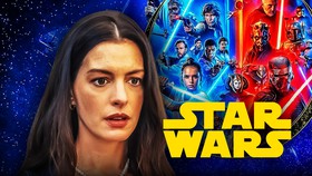 Anne Hathaway, Star Wars logo.