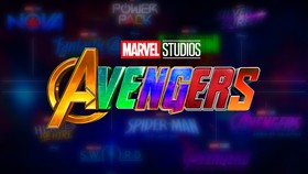 Avengers Marvel Studios logo on slate background