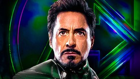 Avengers Doomsday wallpaper featuring Robert Downey Jr and Avengers A logo symbol in background