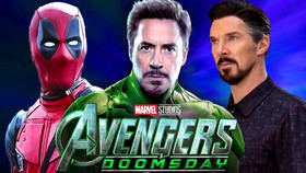 Deadpool, Robert Downey Jr Avengers Doomsday Logo, Doctor Strange.