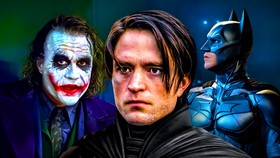Robert Pattinson's Batman, Joker, Batman from Dark Knight