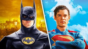 Michael Keaton's Batman, David Corenswet's Superman