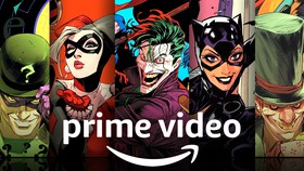 The Riddler, Harley Quinn, Joker, Catwoman, Mad Hatter, Prime Video logo