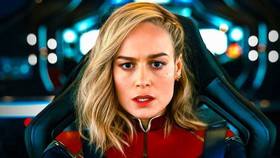 Brie Larson as Captain Marvel.