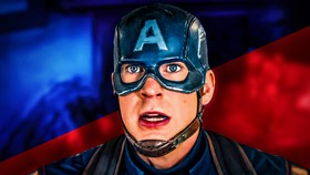 Captain America face with helmet, played by Chris Evans