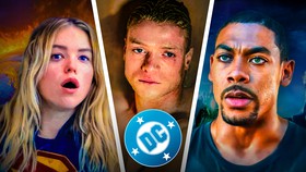 Supergirl, Clayface, John Stewart, DC logo