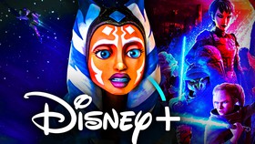 Clone Wars Ahsoka, Disney Plus logo, Maul Shadow Lord characters