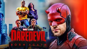 Defenders, Charlie Cox as Daredevil, Daredevil: Born Again logo.