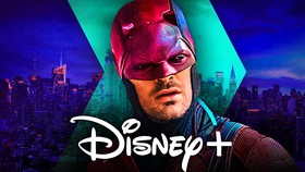 Daredevil in the MCU, NYC background, Disney Plus logo