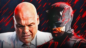 Kingpin and Daredevil in black suit