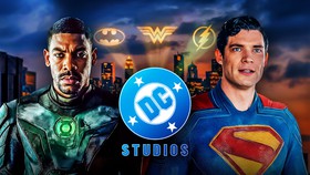 Aaron Pierre John Stewart, David Corenswet Superman, DC Studios Logo.