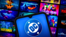 DC logo, HBO Max DC movie and show tiles