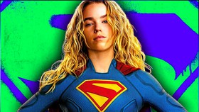 Milly Alcock's Supergirl, Green Superman logo.