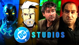 Blue Beetle, Rick Flag Sr., Hal Jordan, Penguin, DC Studios logo.