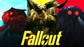 Red Death, Deathclaw, Fallout logo, Mothman