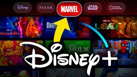 Disney Plus app visual, brand buttons on top