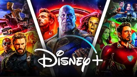 Avengers Infinity War and Endgame Art, Disney+ Logo.