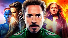 Robert Downey Jr, X-Men posters.