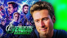 Glen Powell, Avengers Endgame poster, Avengers Doomsday Logo