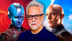 Karen Gillan as Nebula, James Gunn, Nicholas Hoult as Lex Luthor