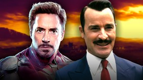 Robert Downey Jr. as Tony Stark and Justin Theroux as Mr. House in Fallout.