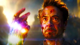 Robert Downey Jr. as Tony Stark Snapping in Avengers: Endgame.