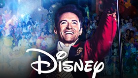 Hugh Jackman from The Greatest Showman, Disney logo, Disney characters