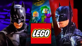 LEGO Batman, Christian Bale and Robert Pattinson in costume