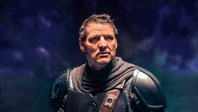 Din Djarin, played by Pedro Pascal, in The Mandalorian and Grogu with no helmet
