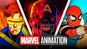 Cyclops, Zombified Captain America and Spider-Man alongside Marvel Animation logo.