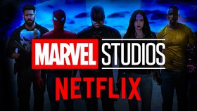 Marvel Studios' and Netflix characters with logos