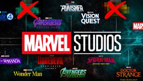Marvel Studios logo, MCU movie and TV show logos on release slate
