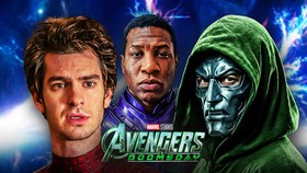 Andrew Garfield Spider-Man, Jonathan Majors Kang, Doctor Doom.