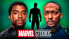 T'Challa, Sam Wilson's Captain America, Marvel Studios logo, superhero silhouette