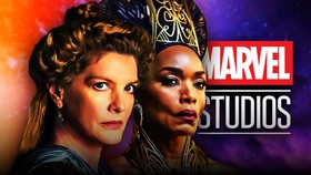 Frigga, Romanda, Marvel Studios logo.