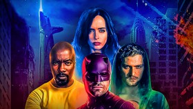 Marvel Studios main superheroes Daredevil, Jessica Jones, Luke Cage, Iron Fist