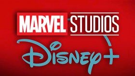 Marvel Studios logo, Disney Plus logo.