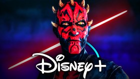 Darth Maul animated in Maul Shadow Lord, Disney+ logo